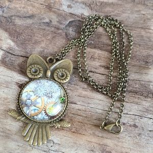 Owl Clockwork Pendant Necklace